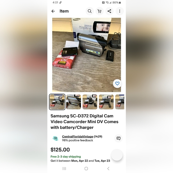 SAMSUNG SC-D372 Mini DV Camcorder - Picture 10 of 10